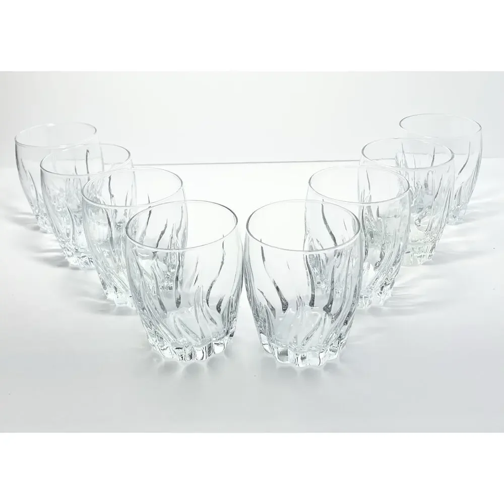 Anchor Hocking “Central Park” 8 Old Fashioned Tumbler Drinking Glasses 4” 8oz